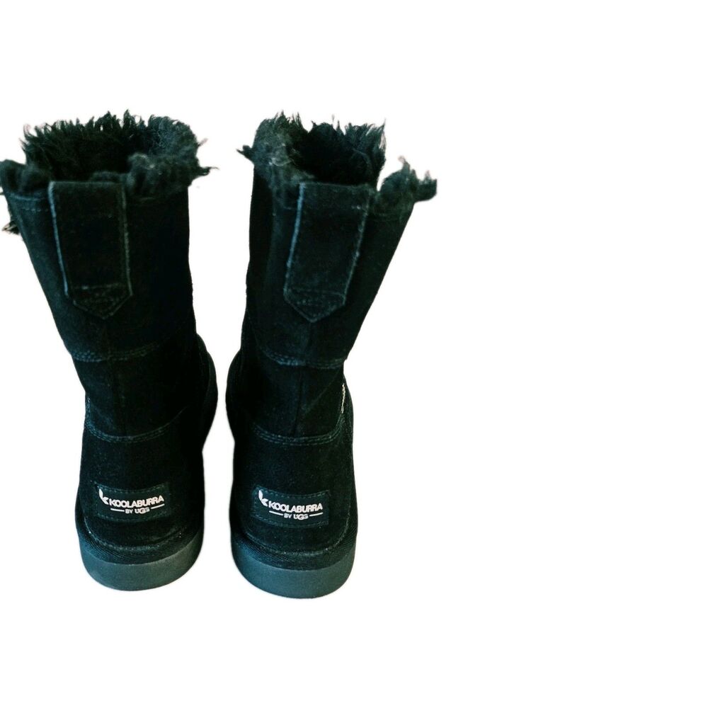 Koolaburra by UGG Women's Black Suede Faux Fur Lined Mid-Calf Zip Boot 7 - Picture 5 of 7